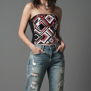 White House Black Market Geometric Corset Top – Size 4